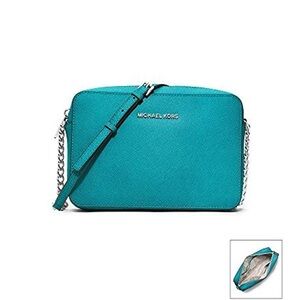 Michael Kors Jet Set Large Saffiano Leather Crossbody Bag.